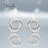 jewelaus Earrings Sterling Silver Interlocking Circle Earrings