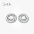 jewelaus Earrings Sterling Silver Interlocking Circle Earrings