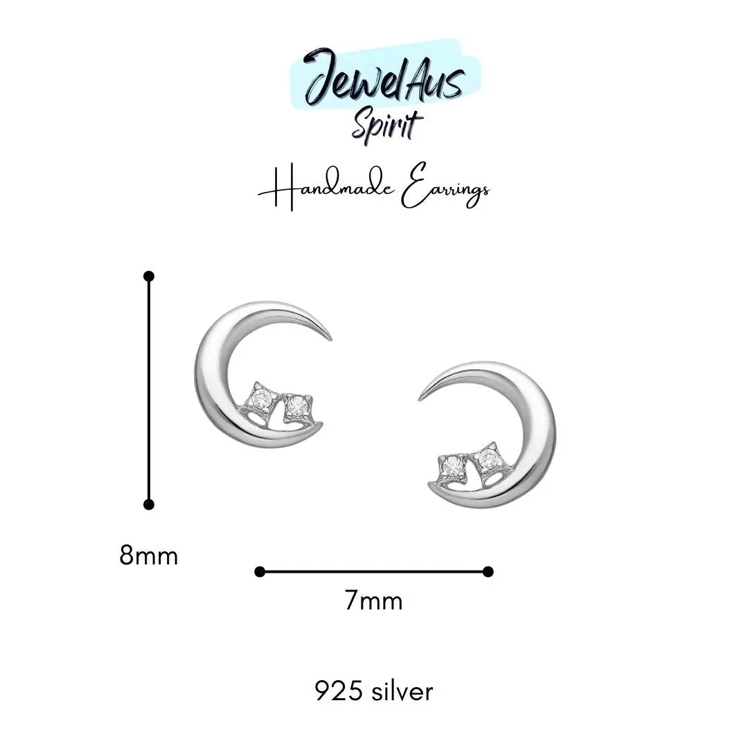 Sterling Silver Moon Earrings jewelaus