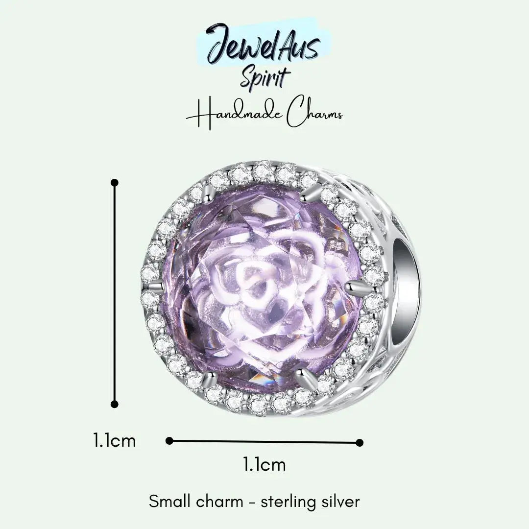 Sterling Silver Rose Charm jewelaus