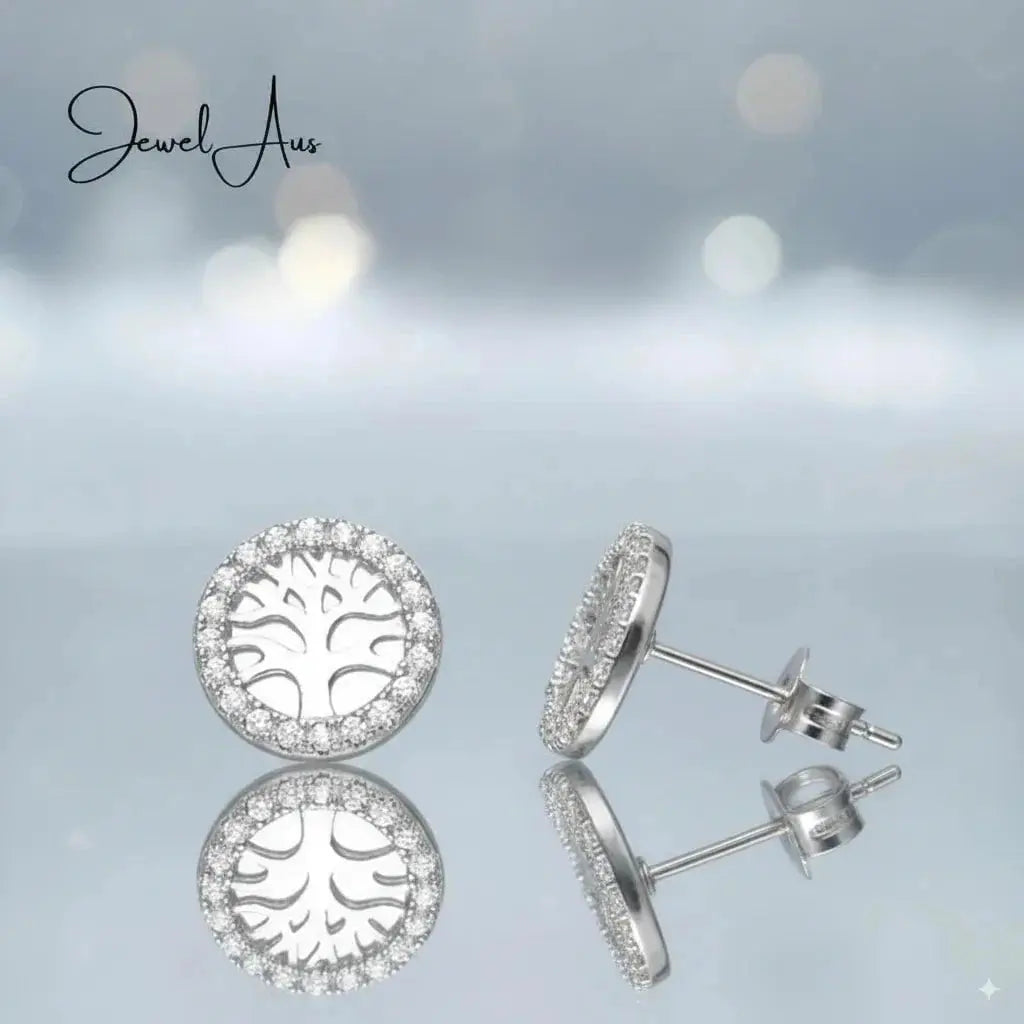 jewelaus Earrings Sterling Silver Tree Of Life Earrings