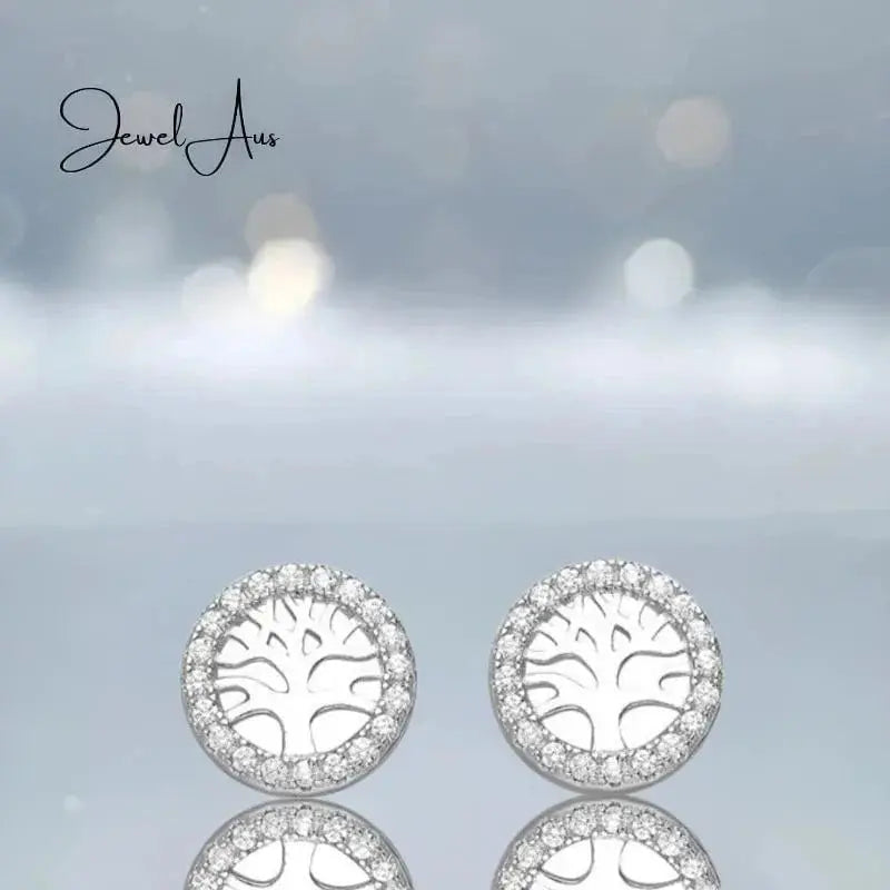 jewelaus Earrings Sterling Silver Tree Of Life Earrings