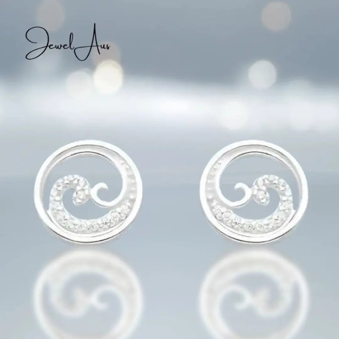 Sterling Silver Wave Earrings jewelaus