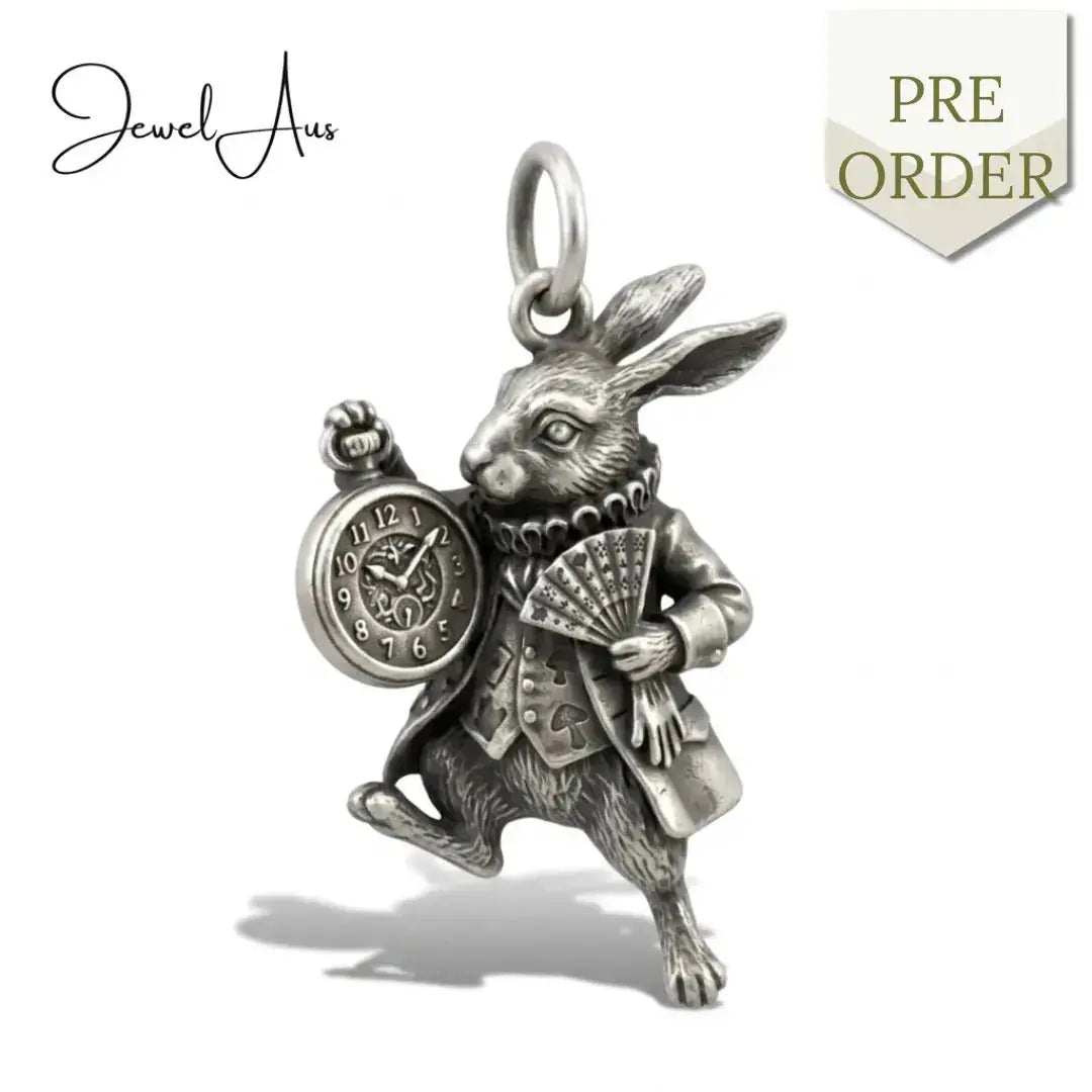 jewelaus CHARMS Sterling Silver White Rabbit in wonderland Charm