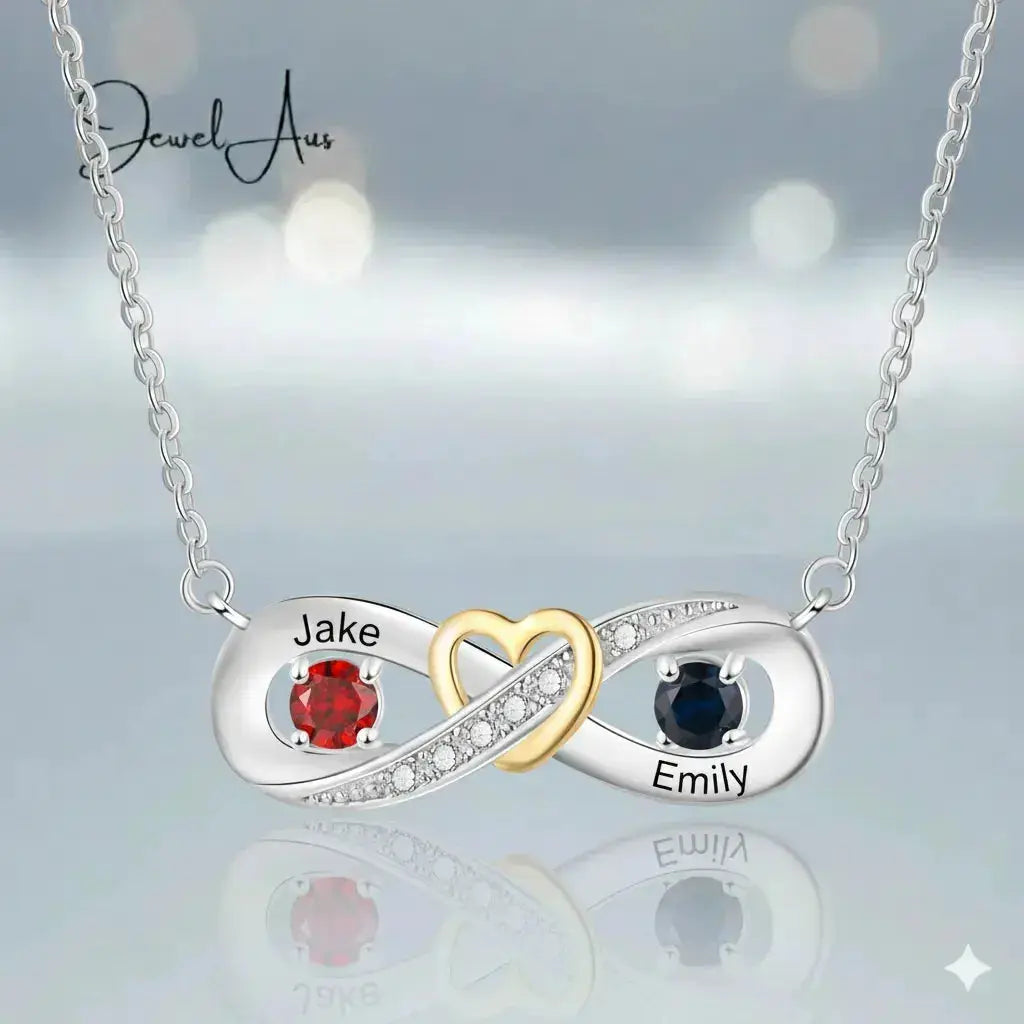 jewelaus Necklace Sterling silver Custom Birthstone Necklace