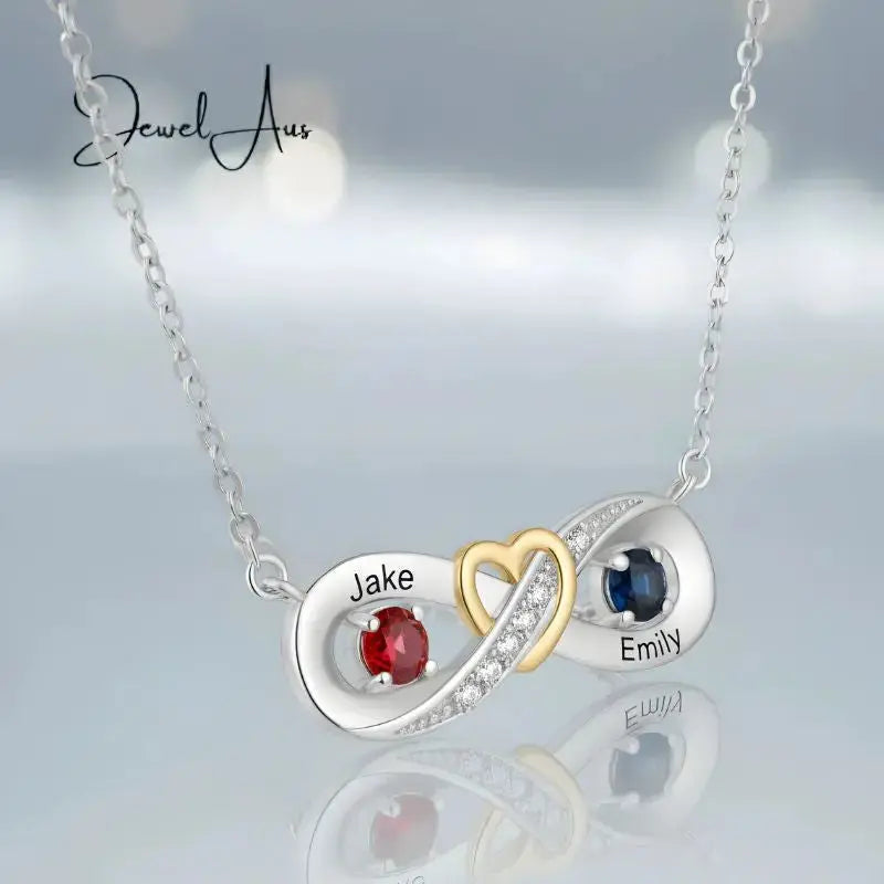 jewelaus Necklace Sterling silver Custom Birthstone Necklace