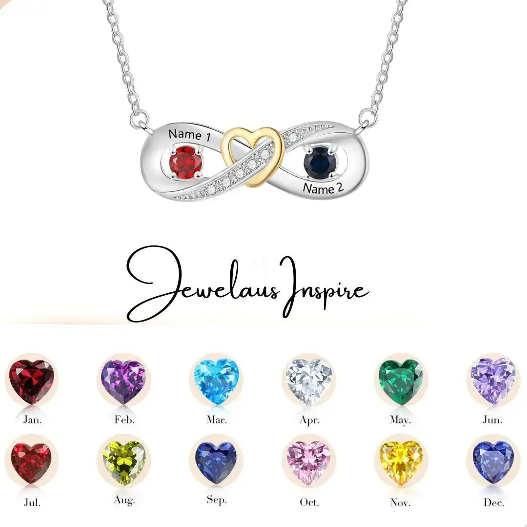 jewelaus Necklace Sterling silver Custom Birthstone Necklace
