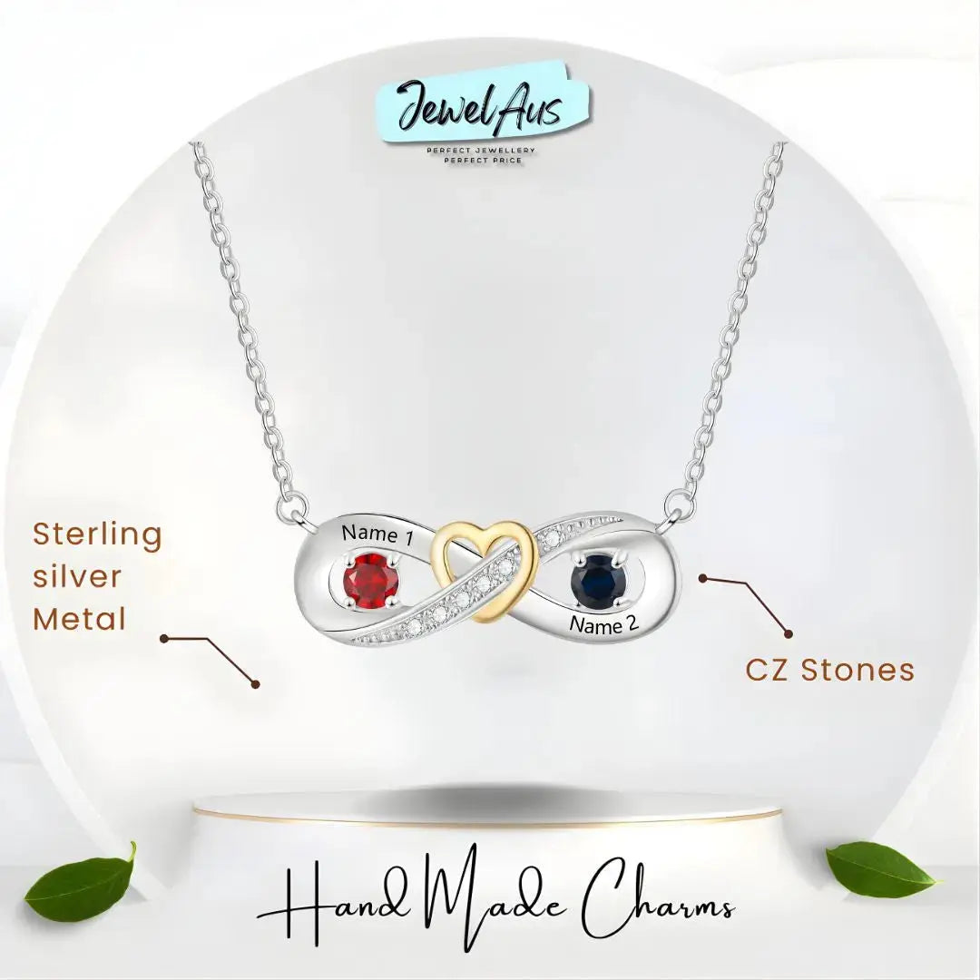 jewelaus Necklace Sterling silver Custom Birthstone Necklace