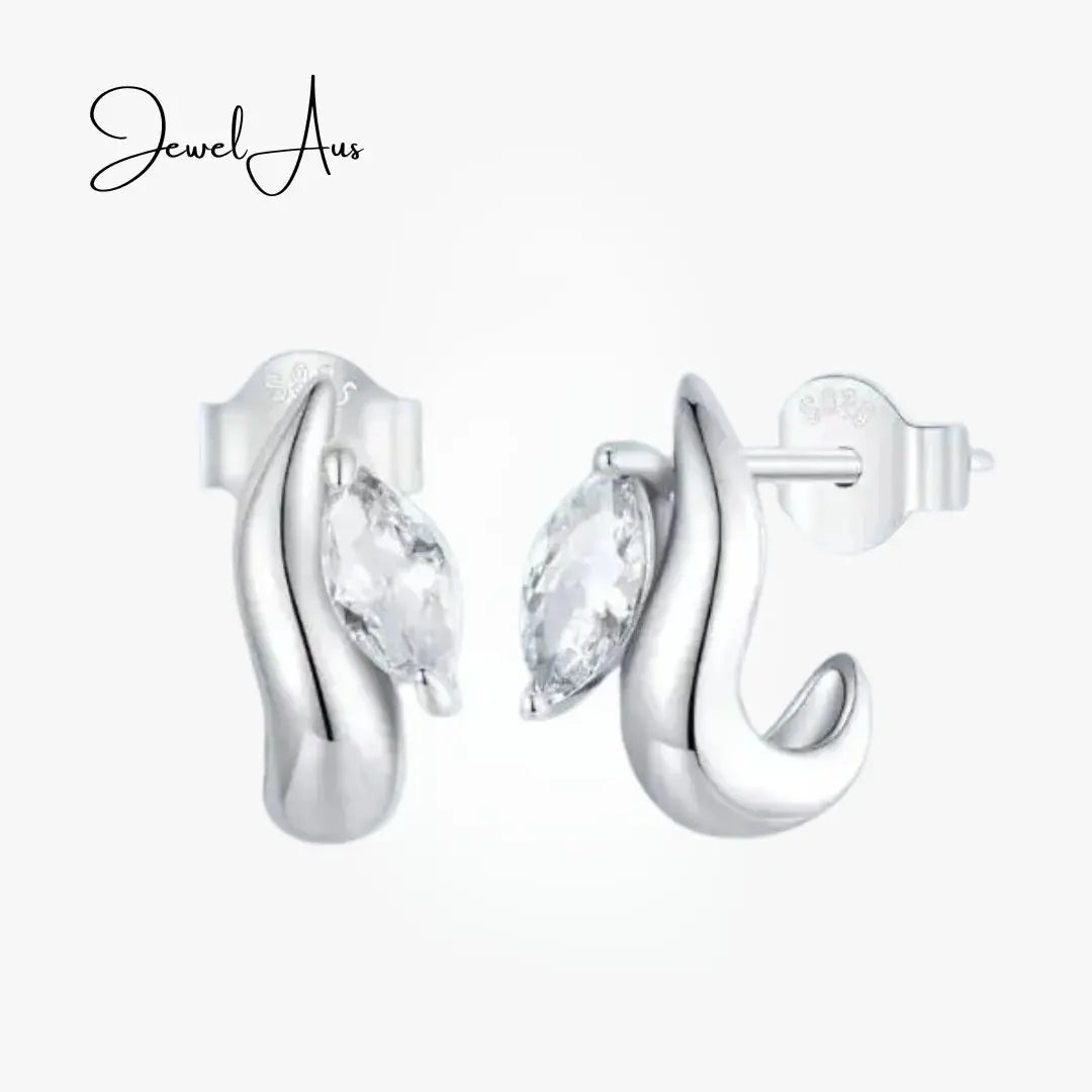 jewelaus Earrings Sterling silver Gem Twist Earrings