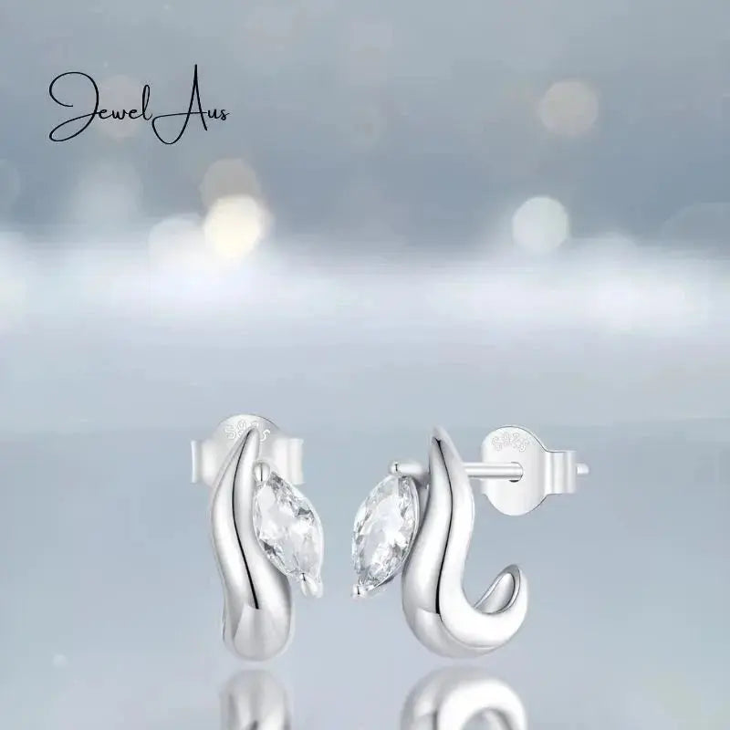 jewelaus Earrings Sterling silver Gem Twist Earrings