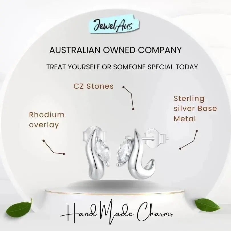 jewelaus Earrings Sterling silver Gem Twist Earrings