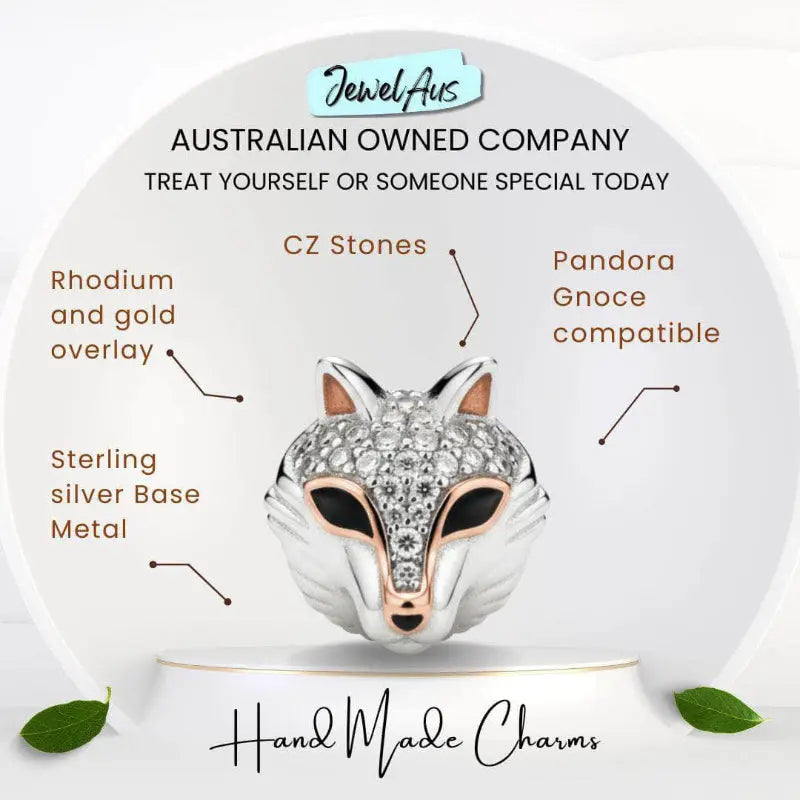 jewelaus CHARMS Studded Fox Charm Exclusive to JewelAus