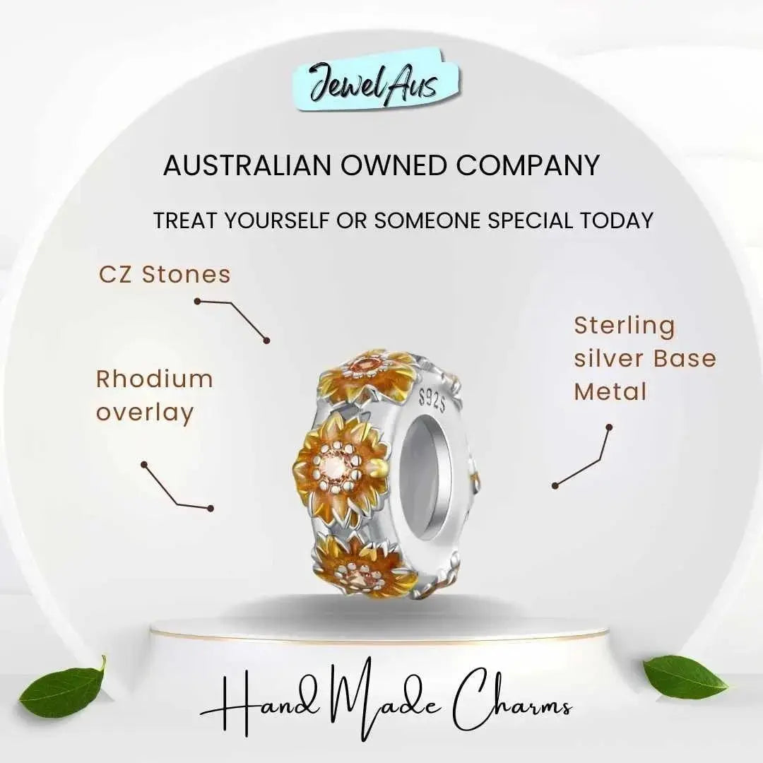 shipped in AUS CHARMS Sunflower Stopper Charm