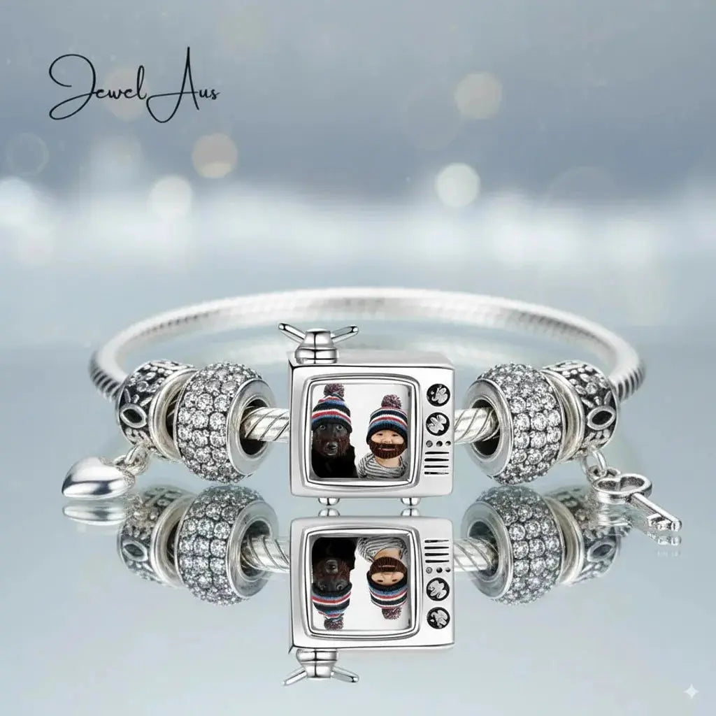jewelaus CHARMS TV Shape Custom Photo Bracelet Charm