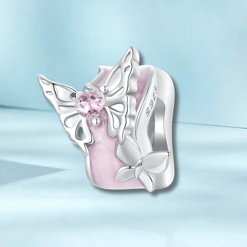 Pink Butterfly Stopped charm