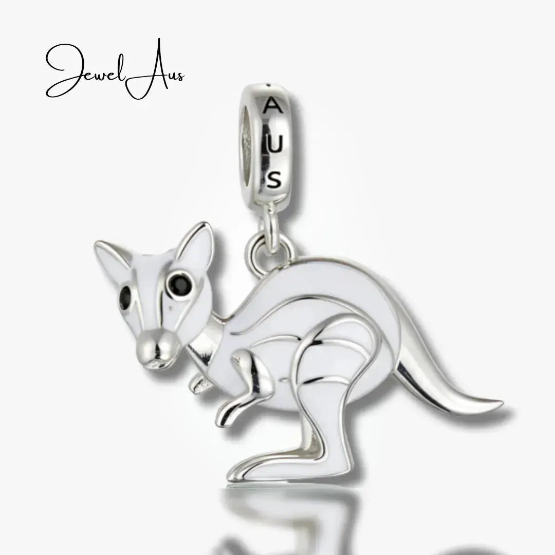 jewelaus CHARMS White Aussie Kangaroo Charm