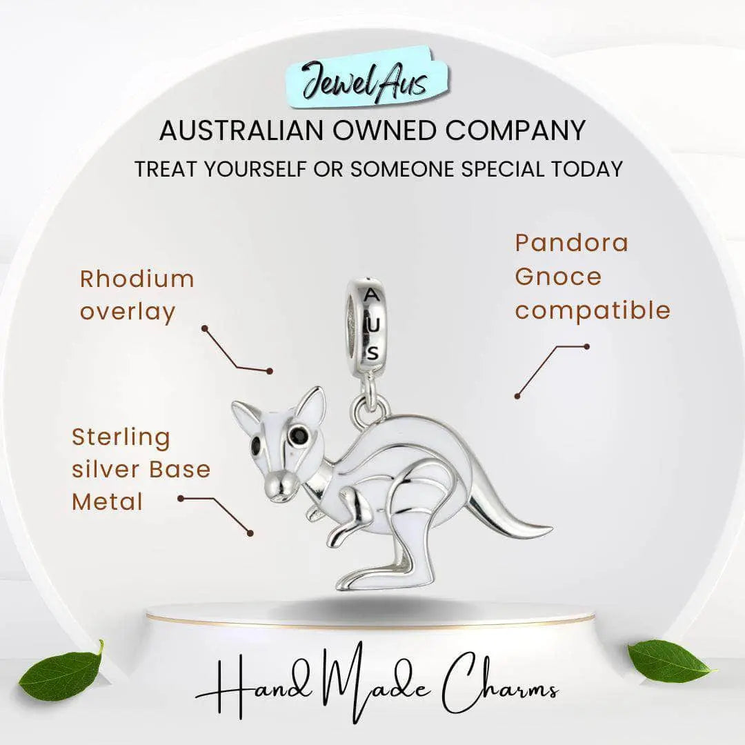 jewelaus CHARMS White Aussie Kangaroo Charm