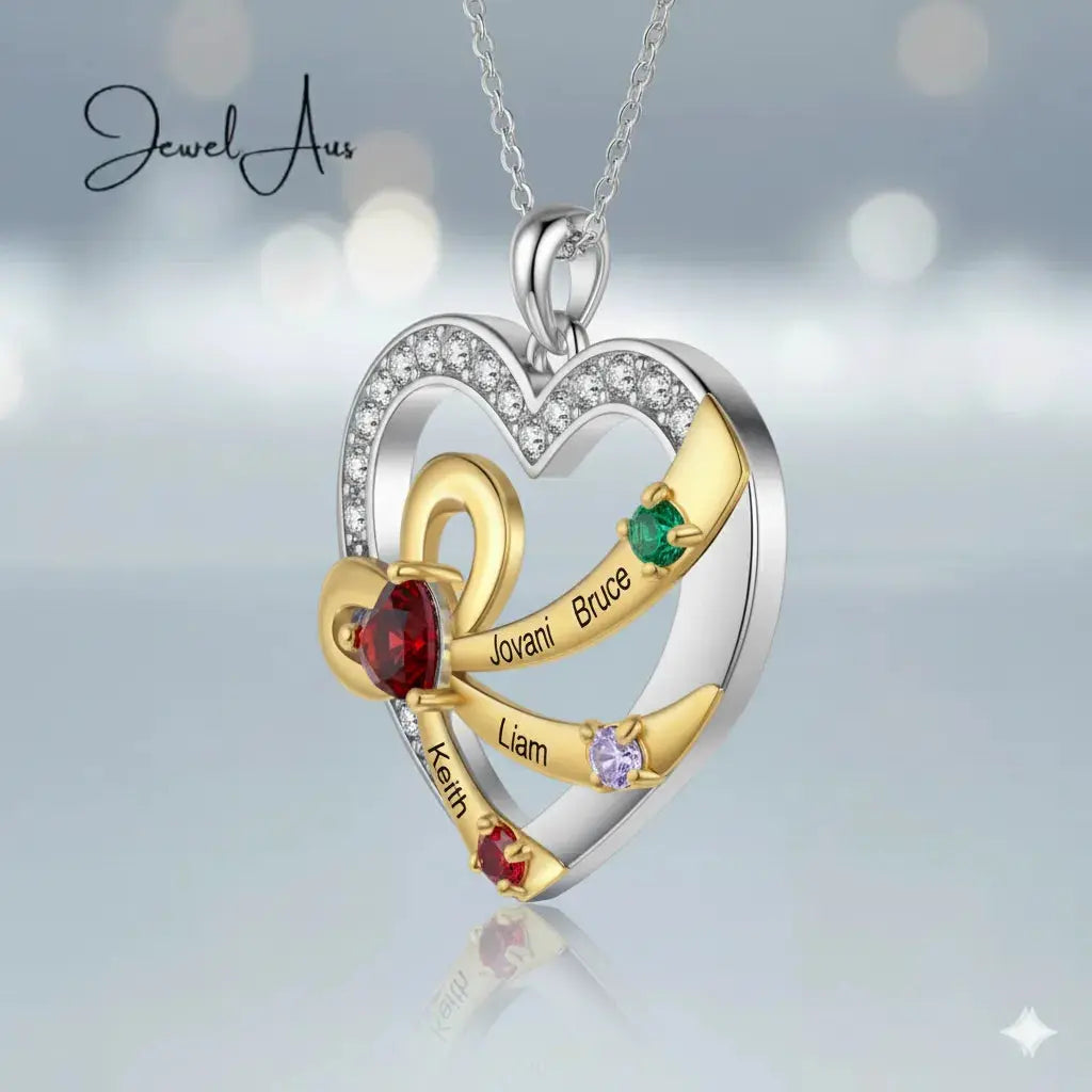 Wrapped Gold Ribbon Birthstone necklace cmoffer