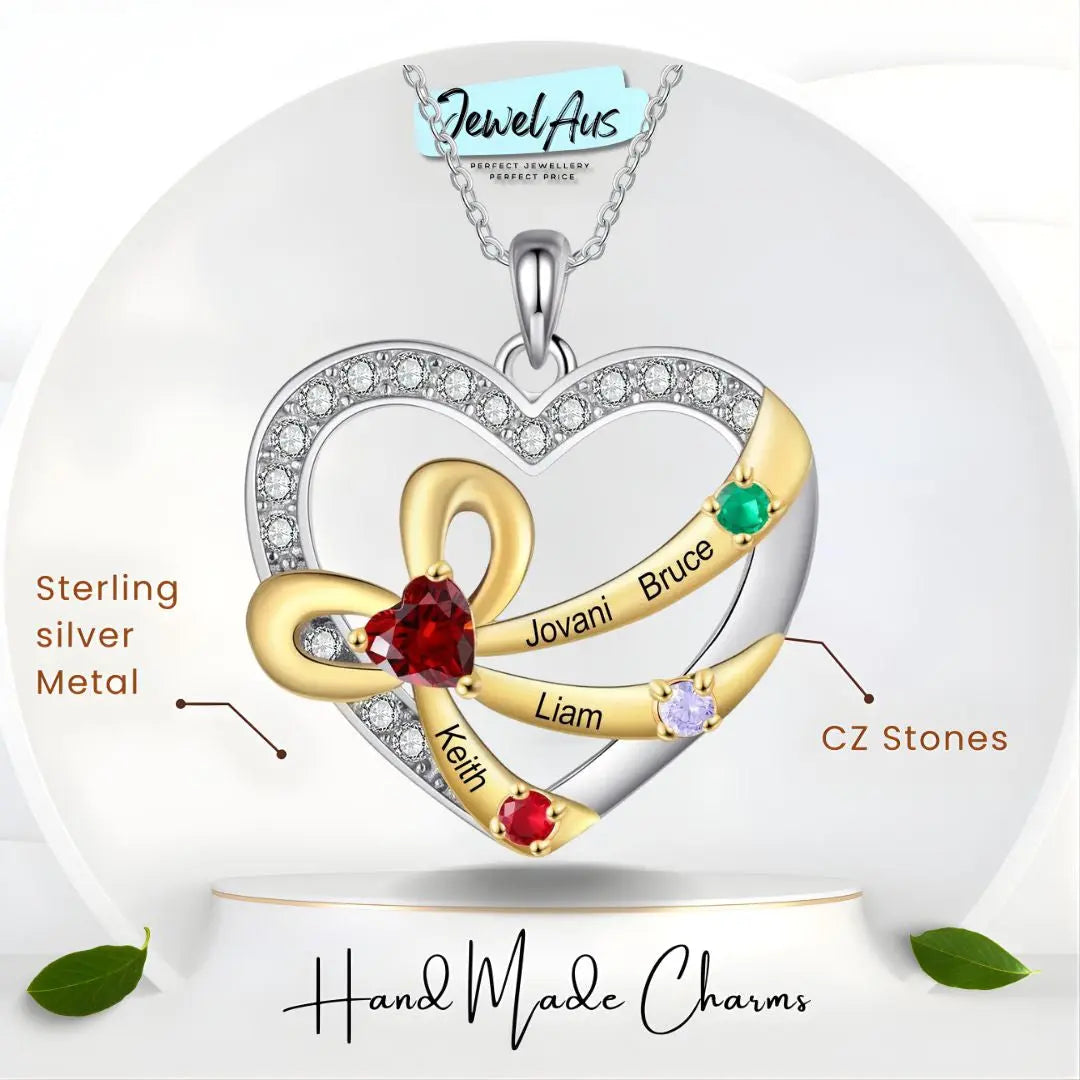 Wrapped Gold Ribbon Birthstone necklace cmoffer