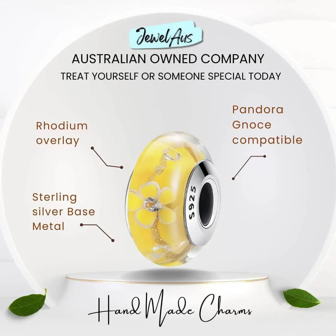 jewelaus CHARMS Yellow Murano Bead Charm