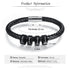 Stainless Steel Black Bead Leather Bracelet