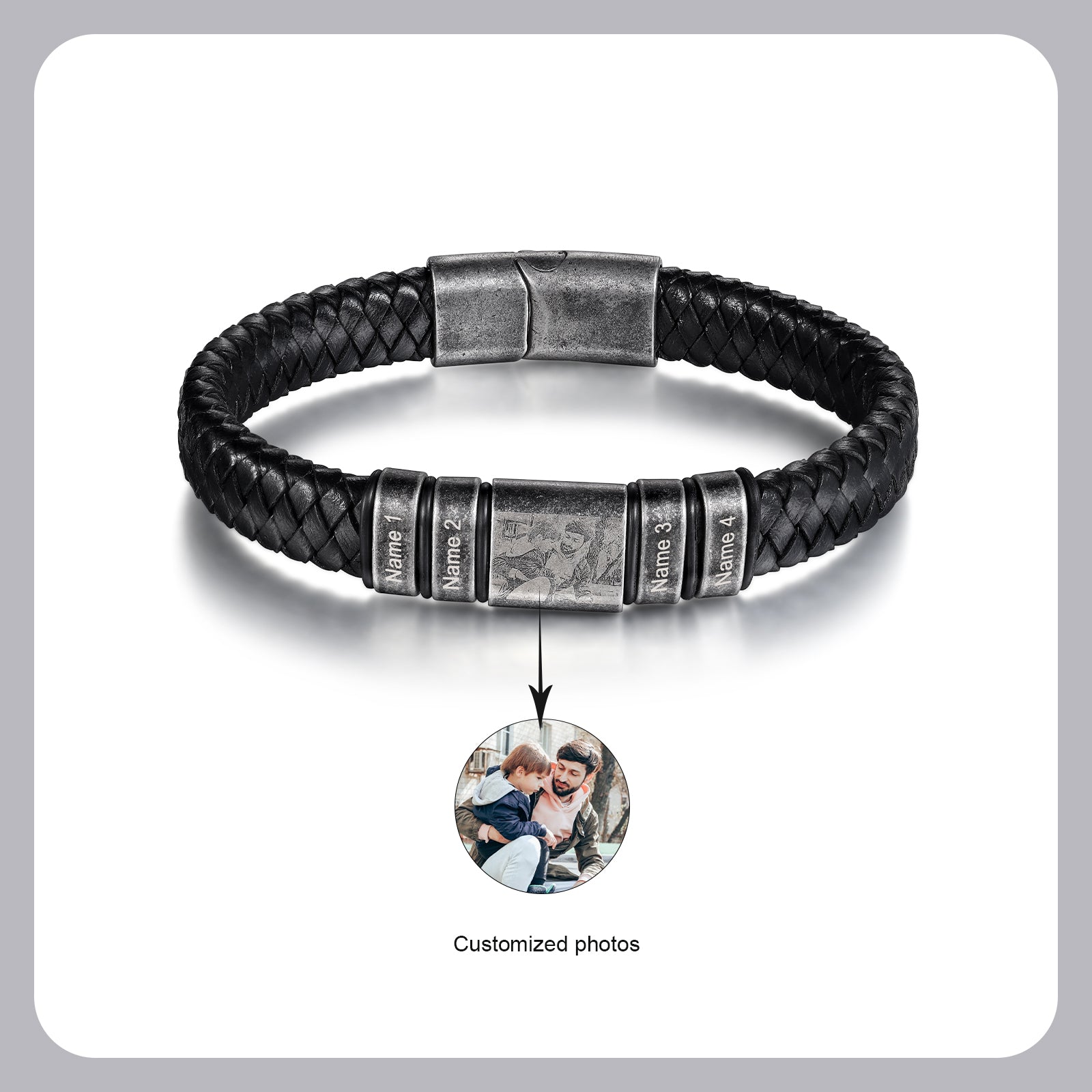 Custom Name Photo Bracelet