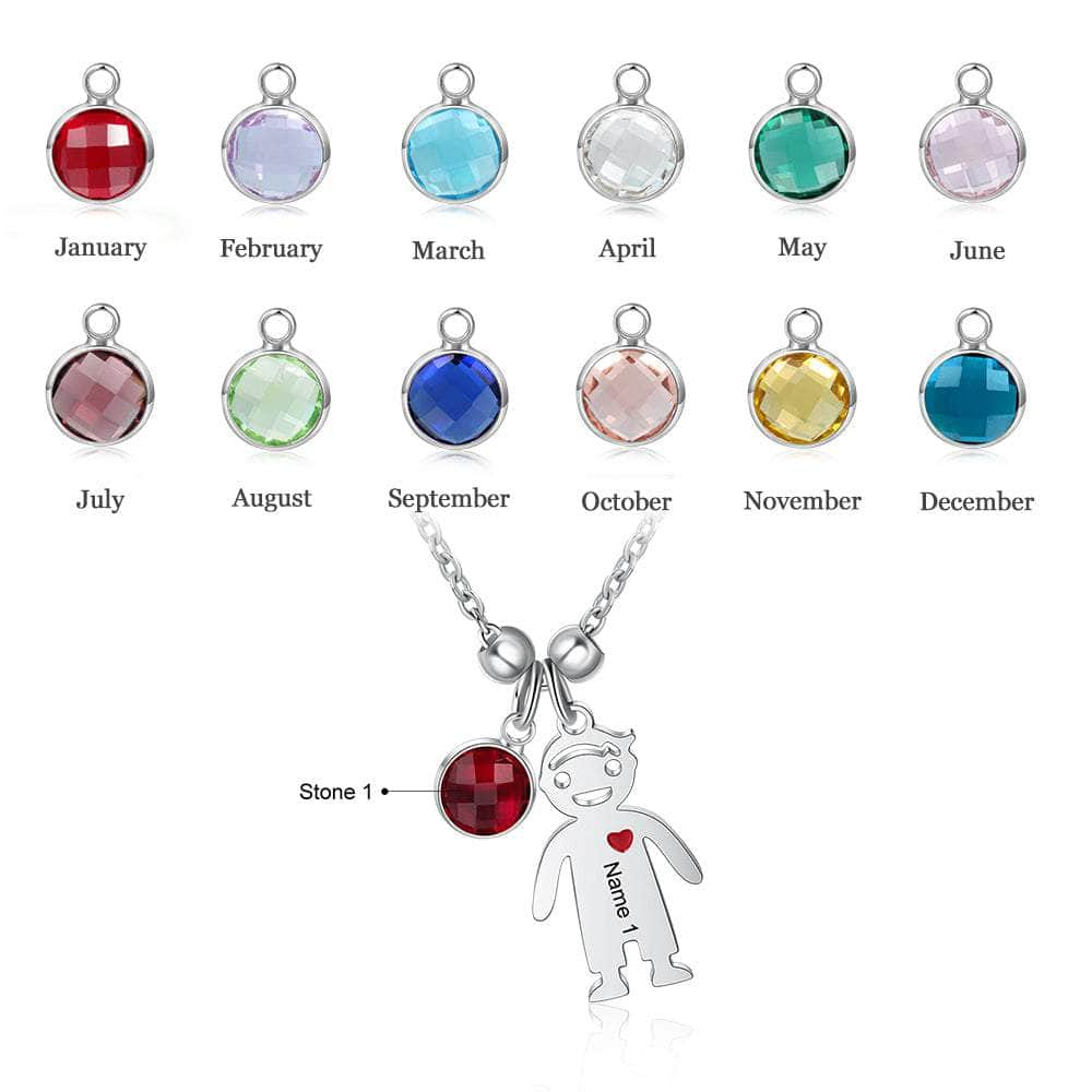 cmoffer Best Pieces of Family & Mother's Jewelry ,Birthstone Necklaces 1 Customizable Quantity Doll Birthstone Necklace