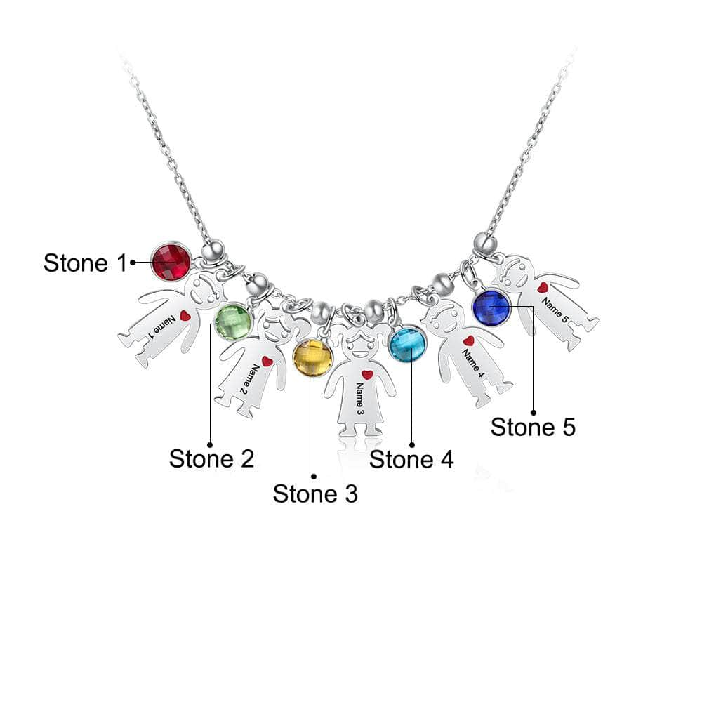 cmoffer Best Pieces of Family & Mother's Jewelry ,Birthstone Necklaces Customizable Quantity Doll Birthstone Necklace