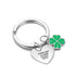 cmoffer Custom Heart Four Leaf Clover Keychain