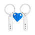 cmoffer Custom Letter Stainless Steel Heart Couple Keychain