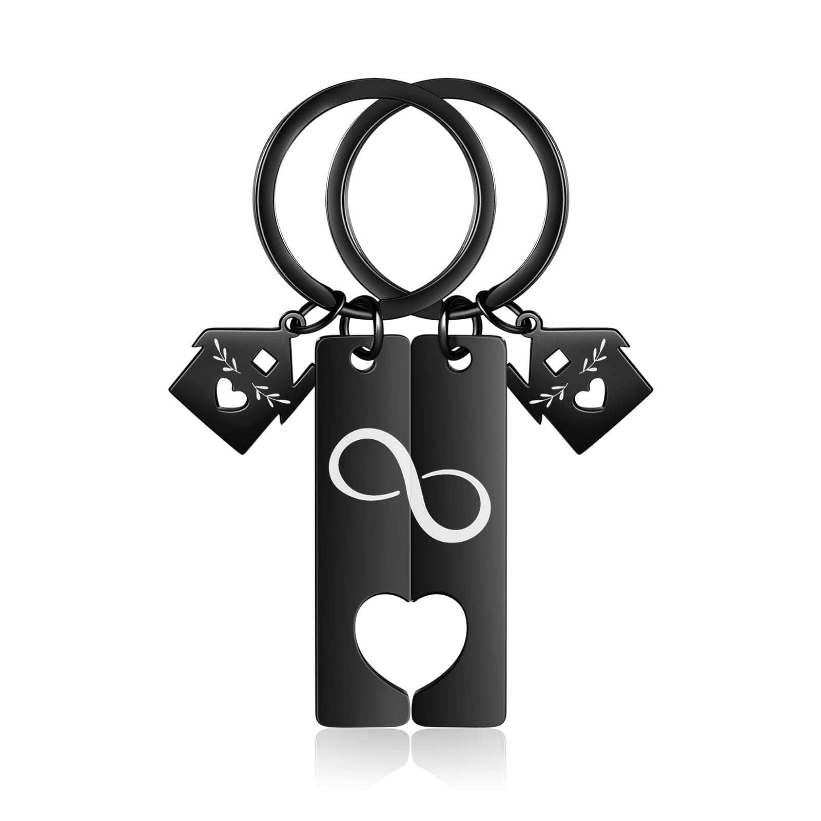 cmoffer Custom Name Eight Shaped Combination Couple Keychain