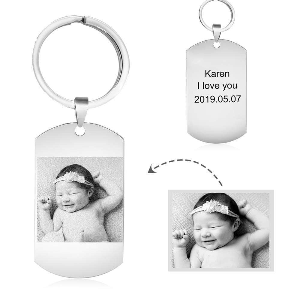 cmoffer Custom Stainless Steel Photo Keychain