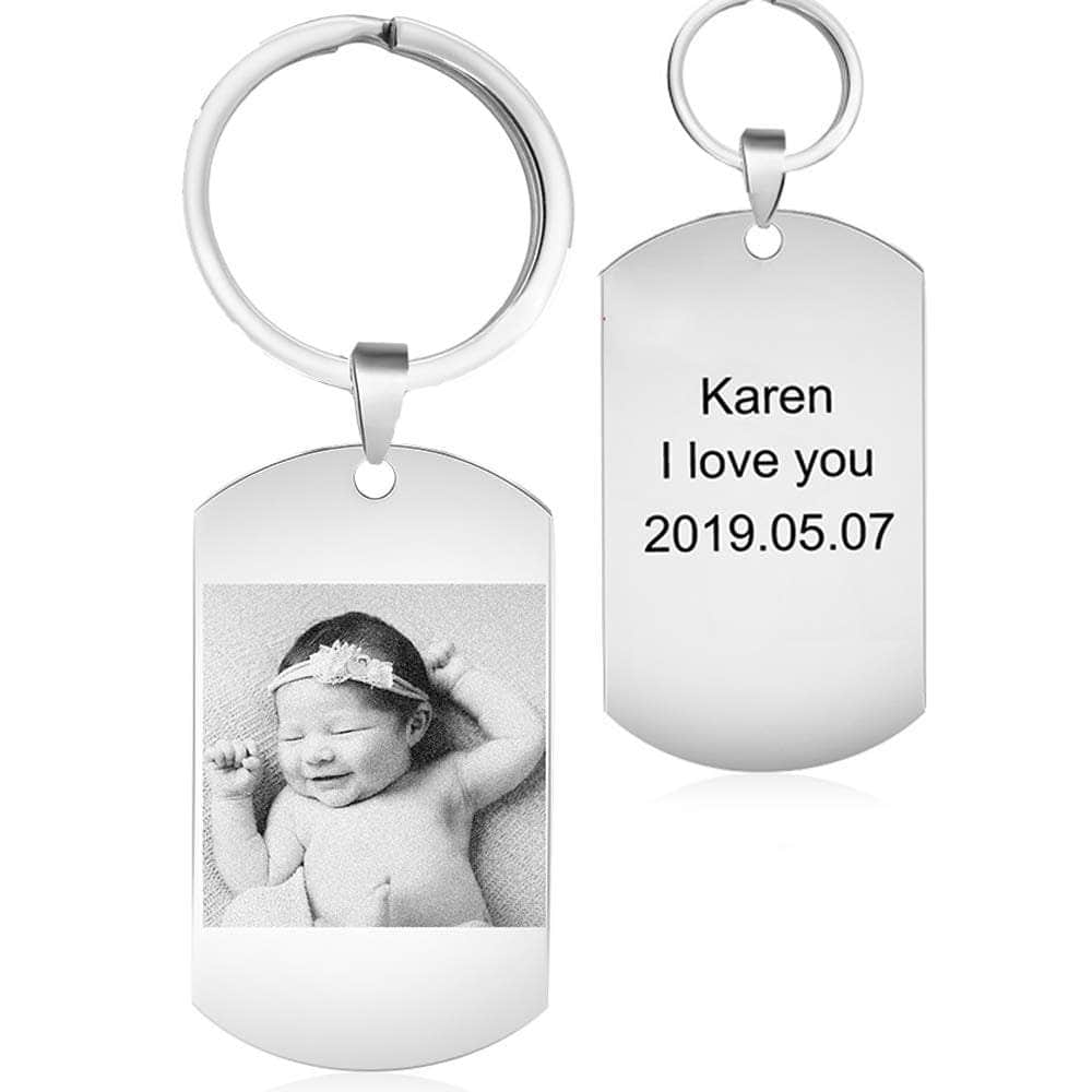 cmoffer Custom Stainless Steel Photo Keychain