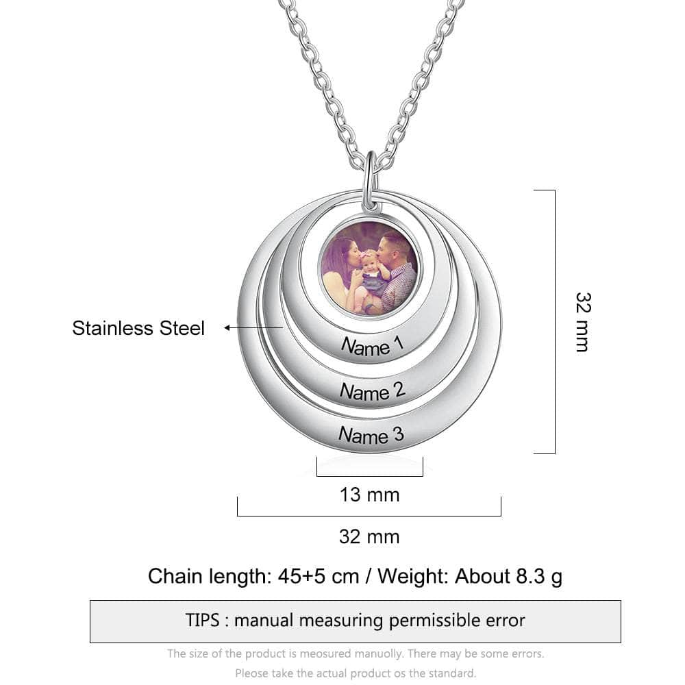 cmoffer Fashion Necklace 2 Personalized Stainless Steel Photo Necklace