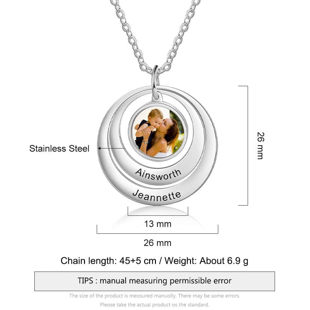 cmoffer Fashion Necklace 3 Personalized Stainless Steel Photo Necklace