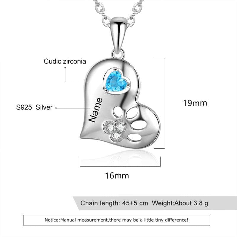 cmoffer Fashion Necklace 925 Sterling Silver 925 Sterling Silver One Birthstone Necklace
