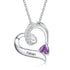 cmoffer Fashion Necklace 925 Sterling Silver Custom Birthstone Heart Necklace