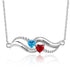 cmoffer Fashion Necklace 925 Sterling Silver Custom Two Birthstone Necklace