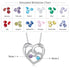 cmoffer Fashion Necklace 925 Sterling Silver Engraved Names Double Hearts Necklace with Cubic Zircon