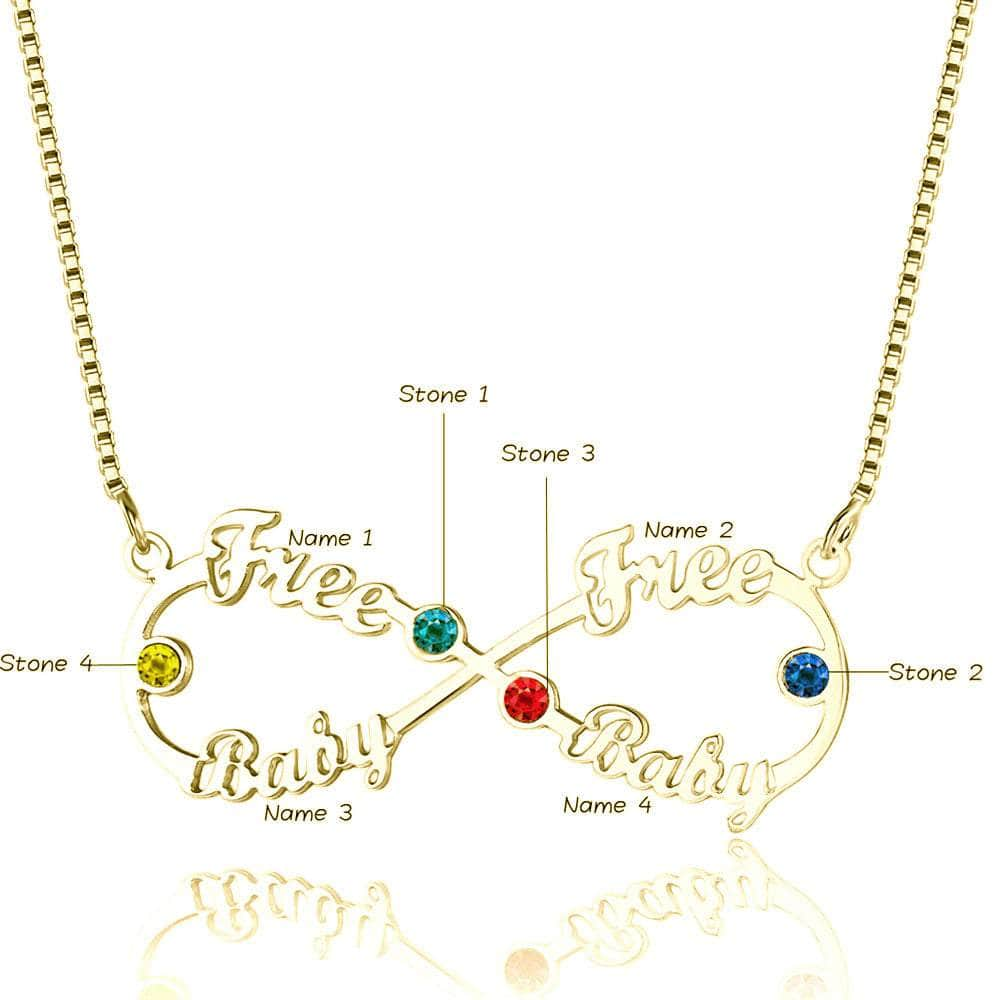 cmoffer Fashion Necklace 925 Sterling Silver / Gold Plated Wholesale 8 Character Birthstone Name Necklace