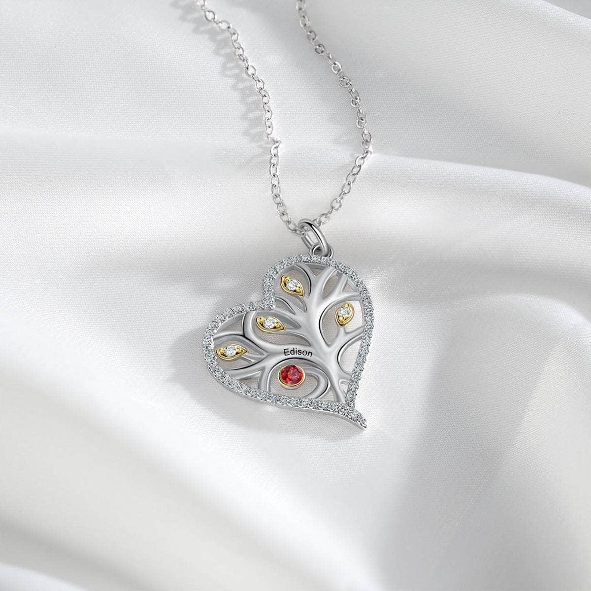 cmoffer Fashion Necklace 925 Sterling Silver Heart Necklace with Birthstone