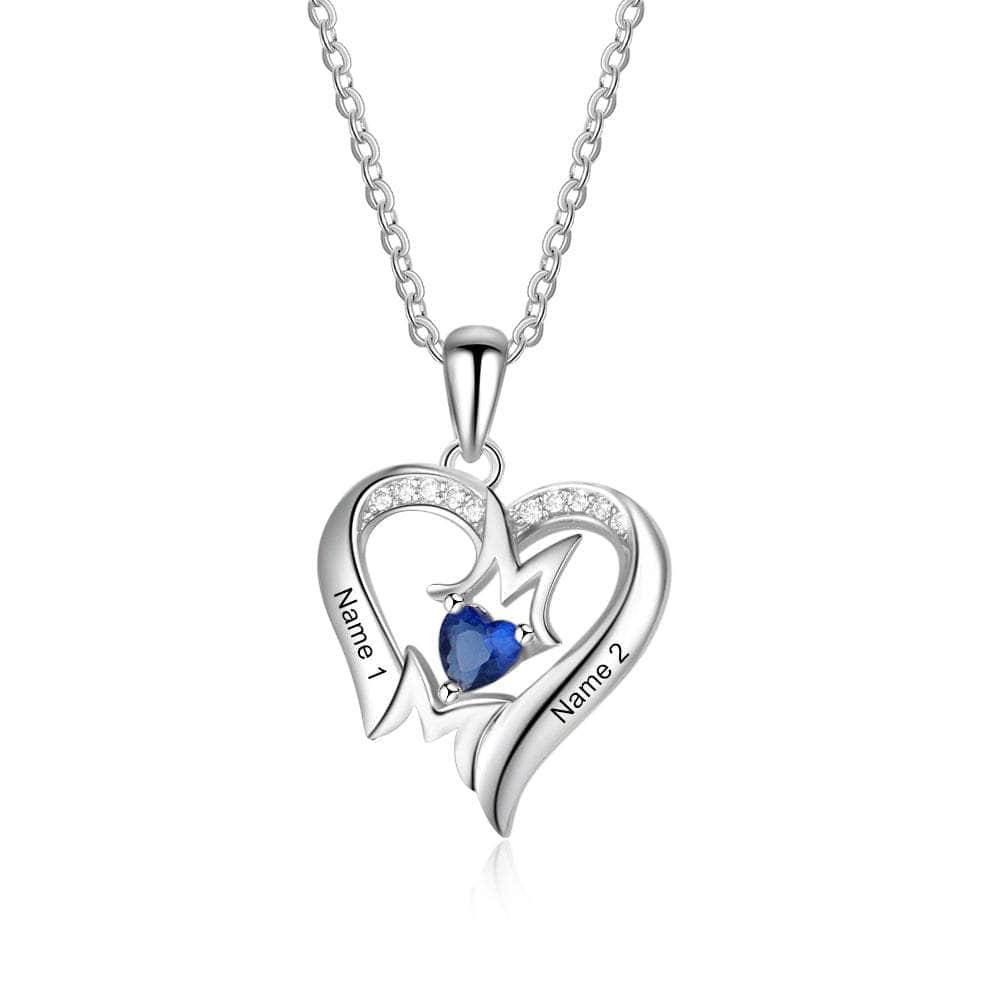 cmoffer Fashion Necklace 925 Sterling Silver Heart Necklace with Mom