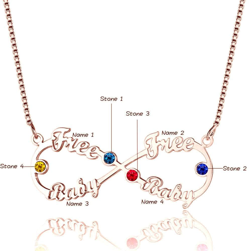 cmoffer Fashion Necklace 925 Sterling Silver / Rose Gold Plated Wholesale 8 Character Birthstone Name Necklace