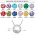 cmoffer Fashion Necklace 925 Sterling Silver S925 Personalized Names Circle Pendant Necklace with Birthstones