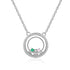 cmoffer Fashion Necklace 925 Sterling Silver S925 Personalized Names Circle Pendant Necklace with Birthstones