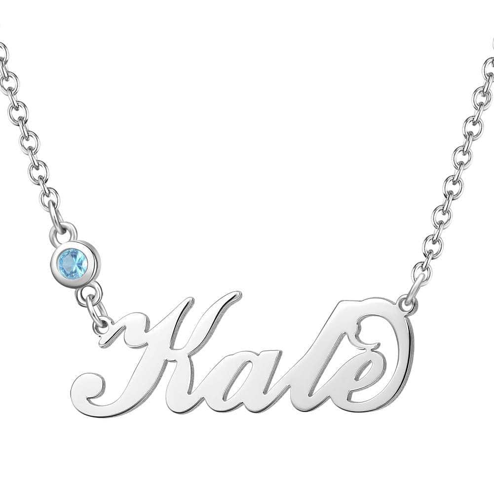 cmoffer Fashion Necklace 925 Sterling Silver / White Gold Plated Custom wholesale Silver/Gold/Rose Gold name necklace