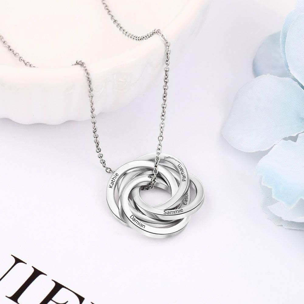 cmoffer Fashion Necklace Customized Multi Ring Necklace