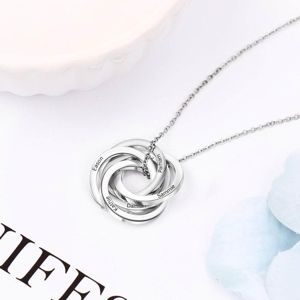 cmoffer Fashion Necklace Customized Multi Ring Necklace