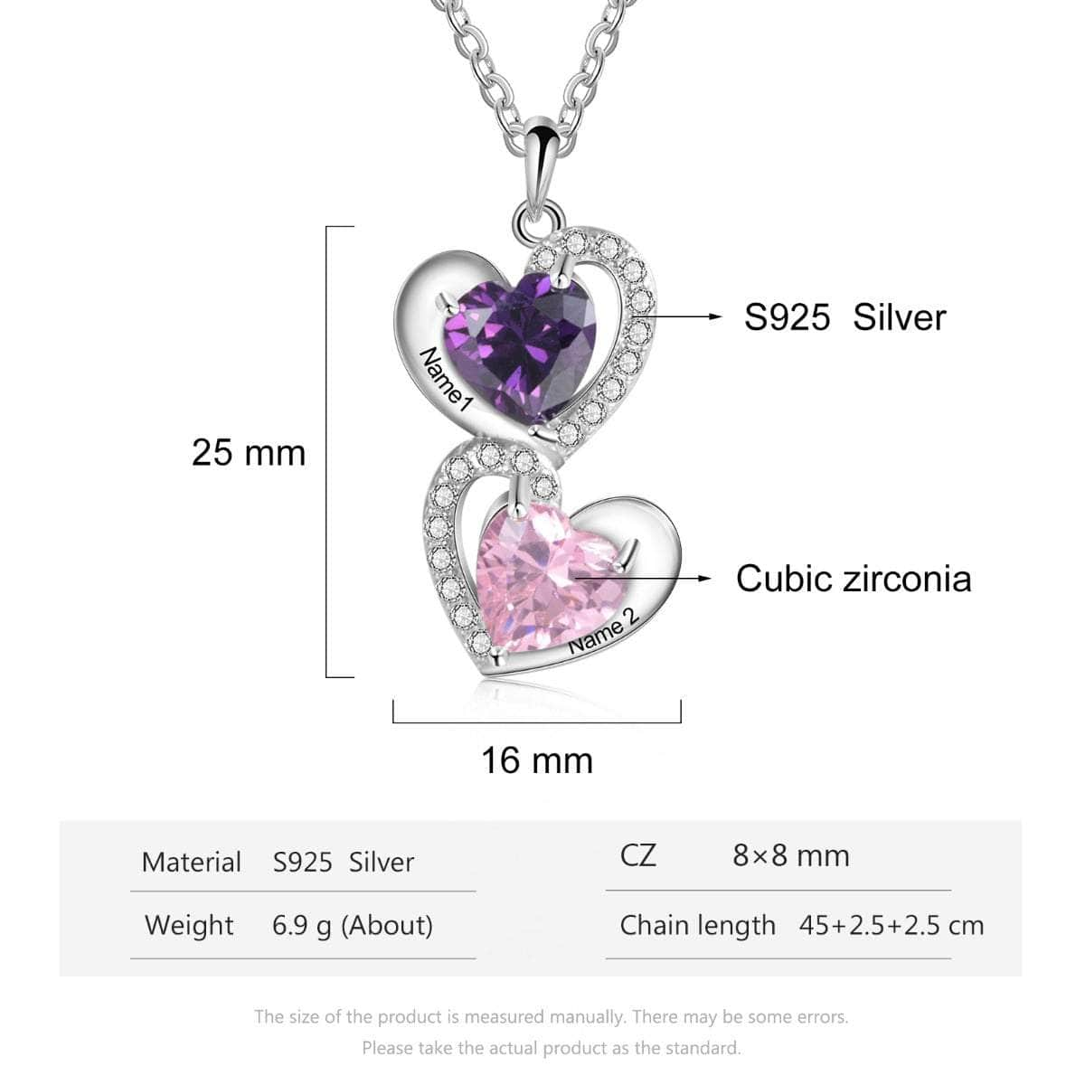 cmoffer Fashion Necklace S925 Silver Heart Shape CZ Necklace