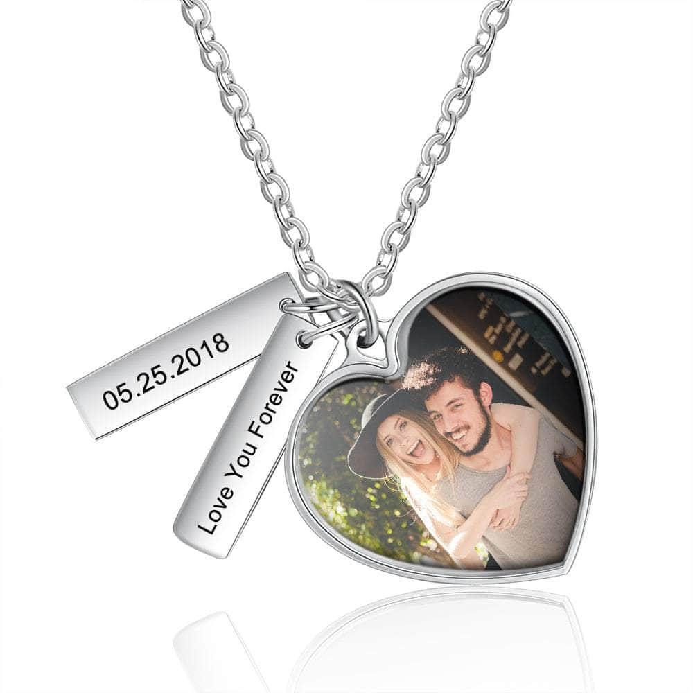 cmoffer Fashion Necklace Stainless Steel Personalized Stainless Steel Photo Necklace